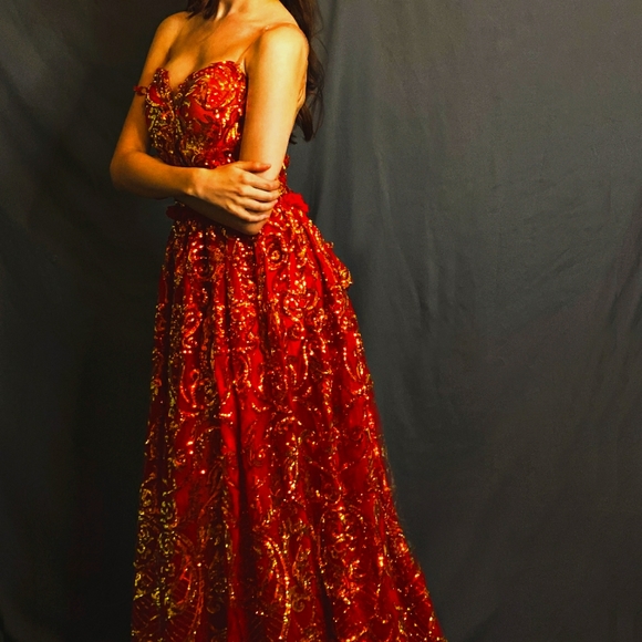 SAMPLE GOWN ONLY- CHARLOTTE Lehenga Saree Inspired Wedding Gown Set - Picture 11 of 11